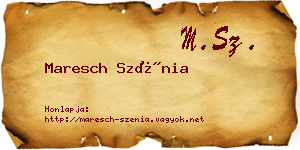 Maresch Szénia névjegykártya